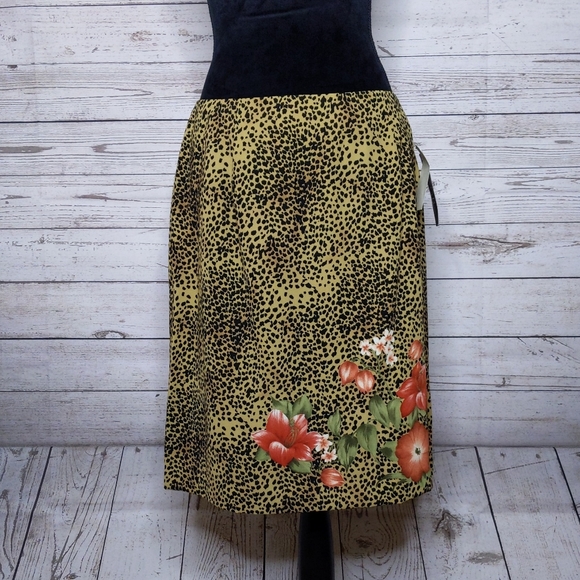 agb • vintage cheetah floral print pencil skirt - Picture 2 of 6